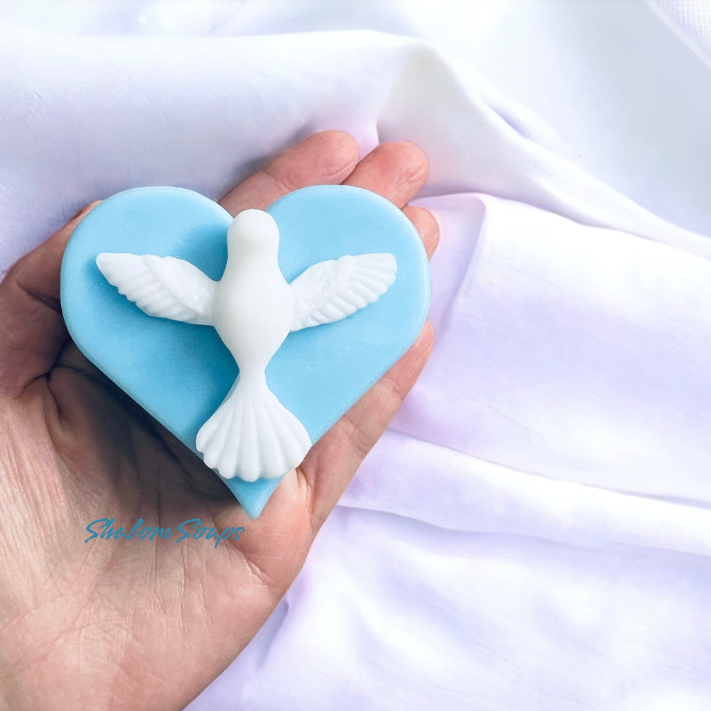 Peace Dove in a Heart Soap Favors